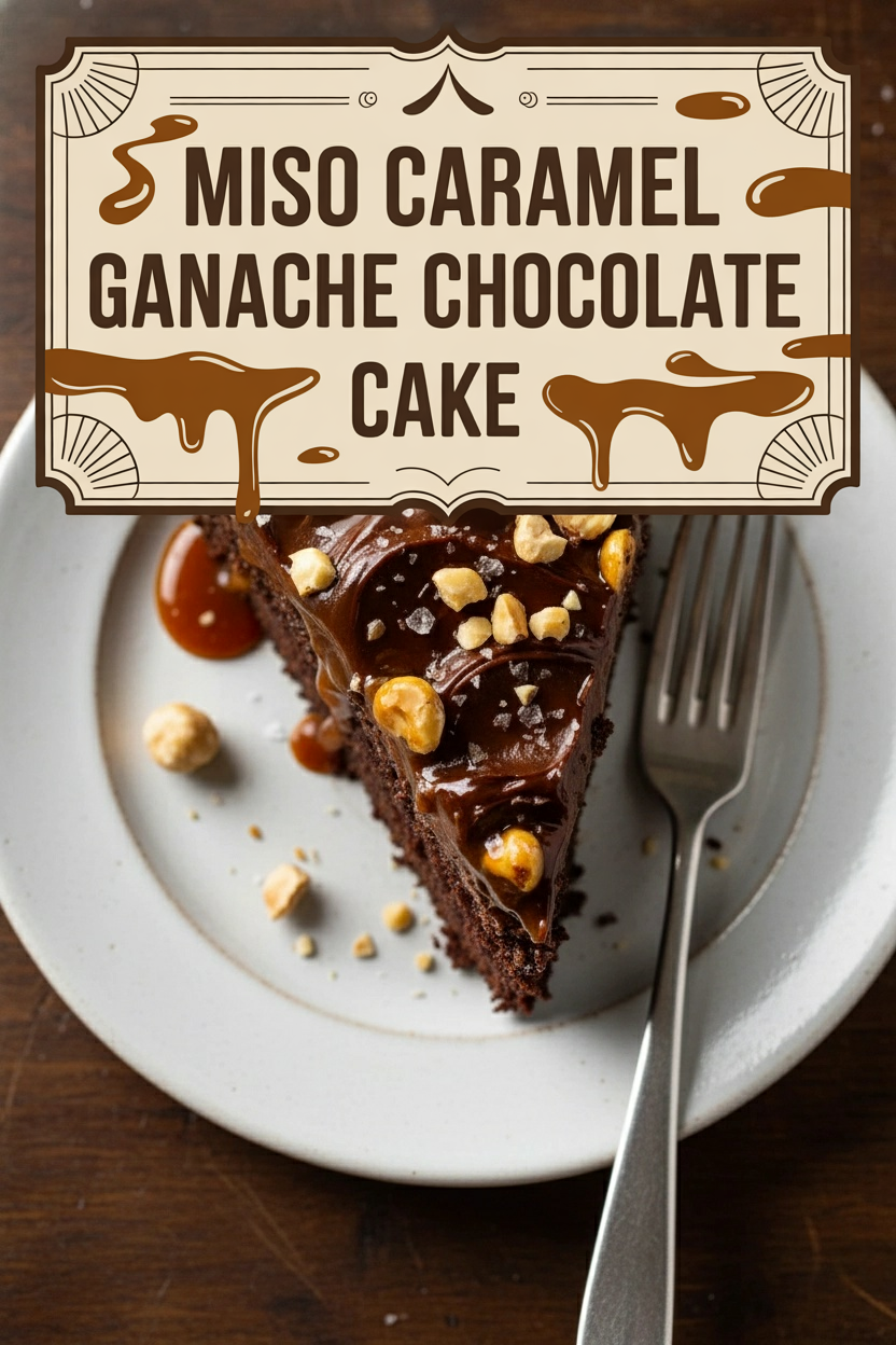 Miso Caramel Ganache Chocolate Fudge Cake