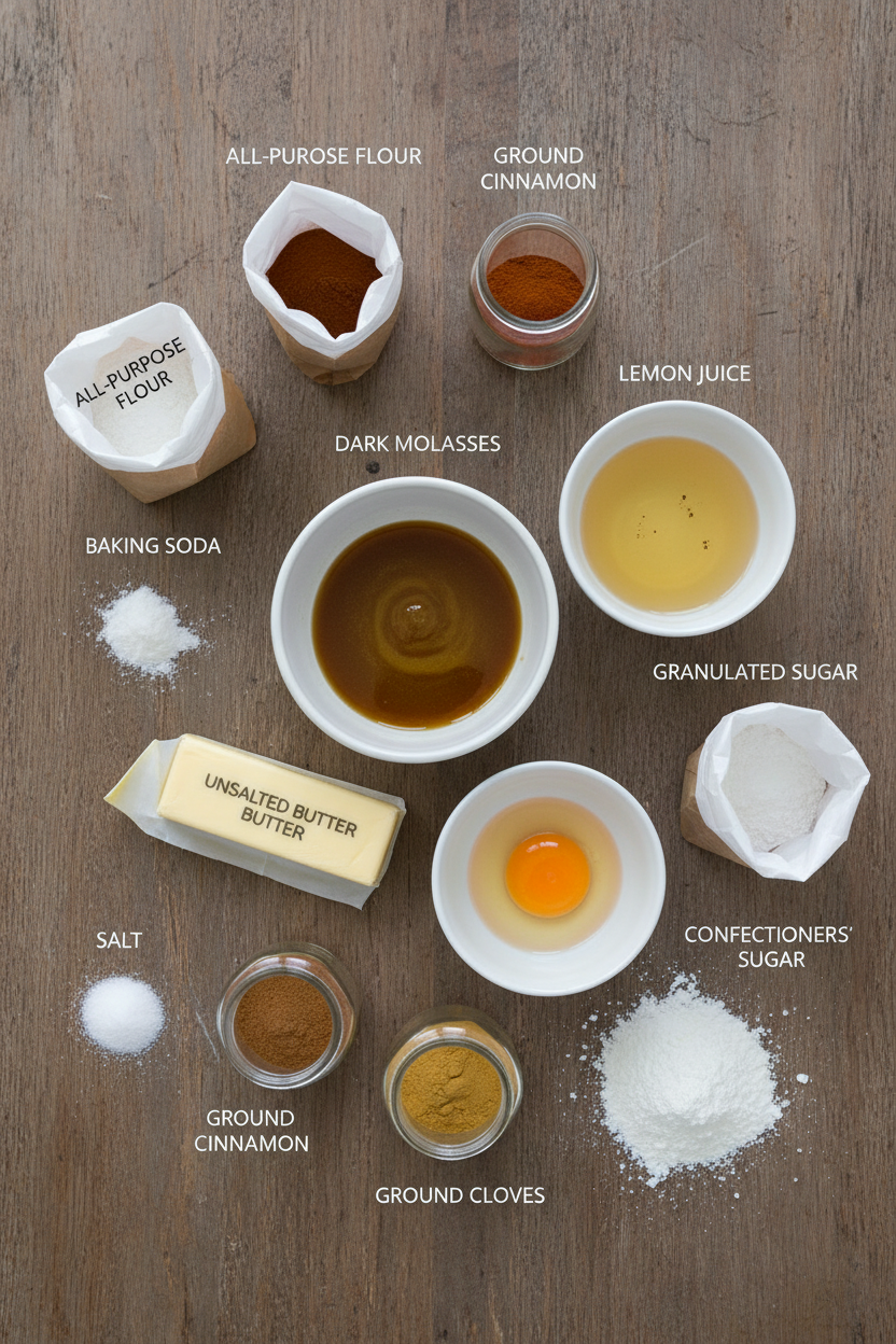 Molasses Spice Lemon Glazed Cookies