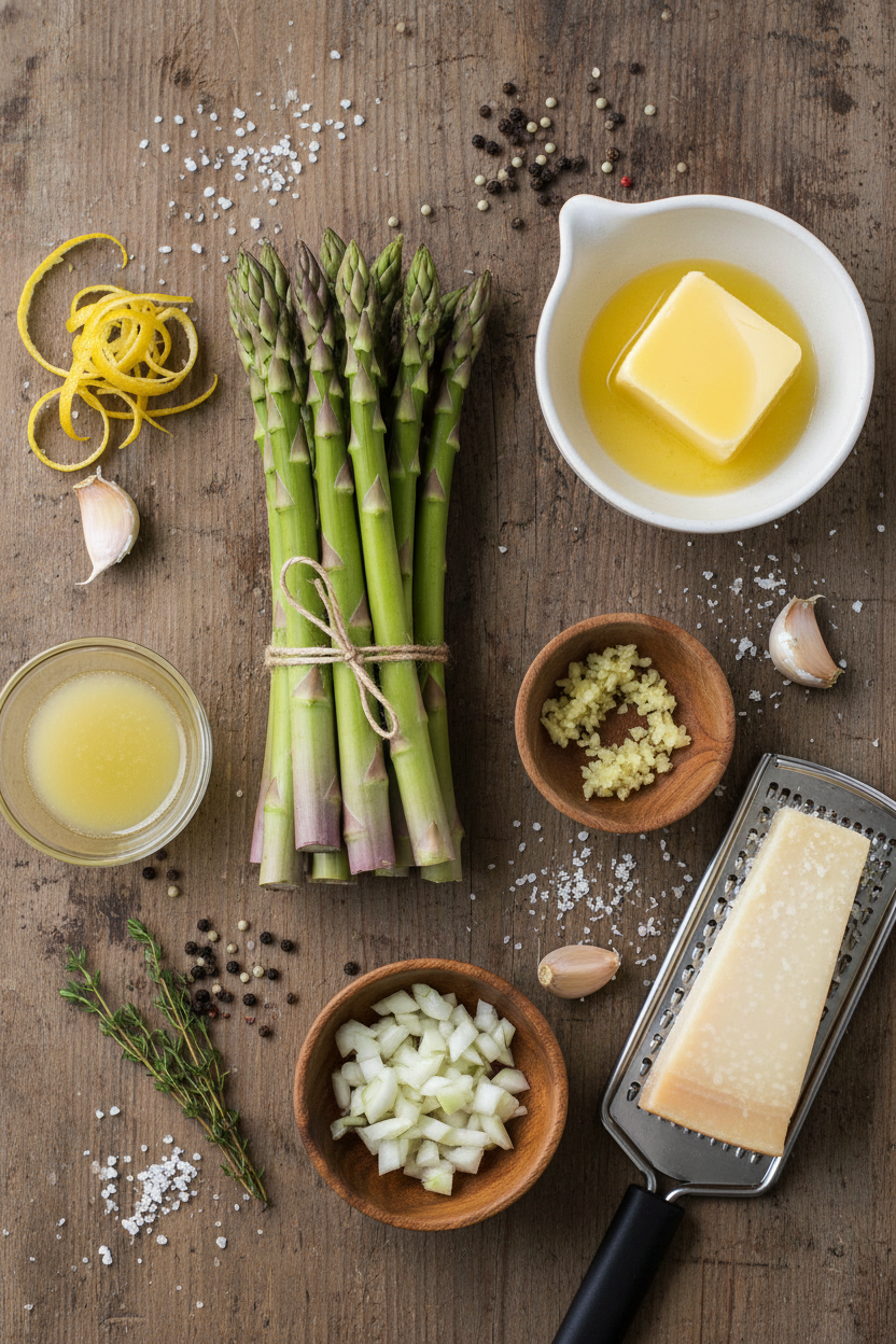Parmesan Thyme Foil Baked Asparagus