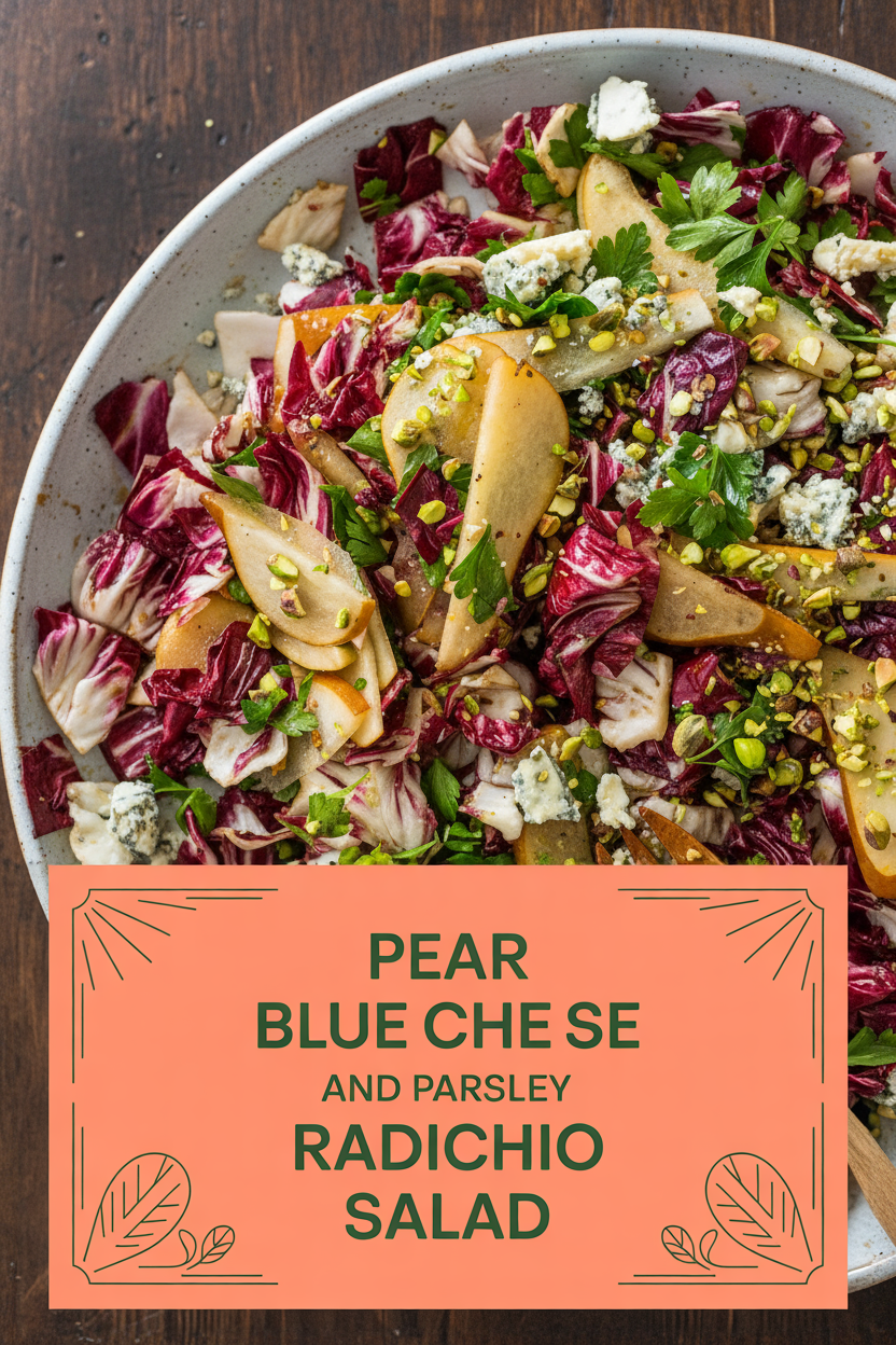 Pear Blue Cheese and Parsley Radicchio Salad