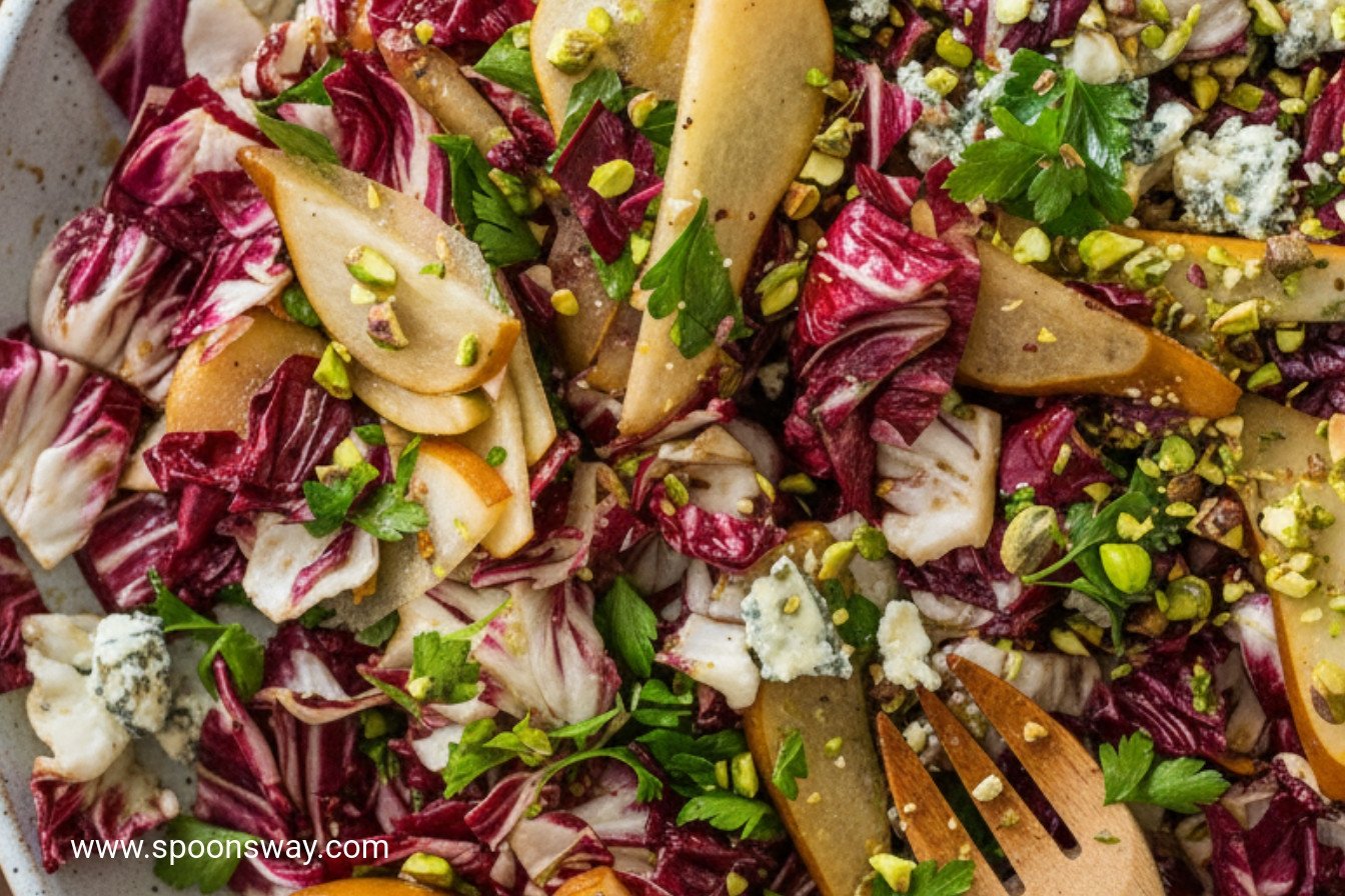 Pear Blue Cheese and Parsley Radicchio Salad