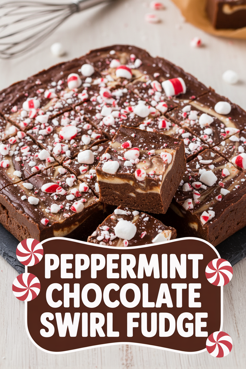Peppermint Chocolate Swirl Fudge