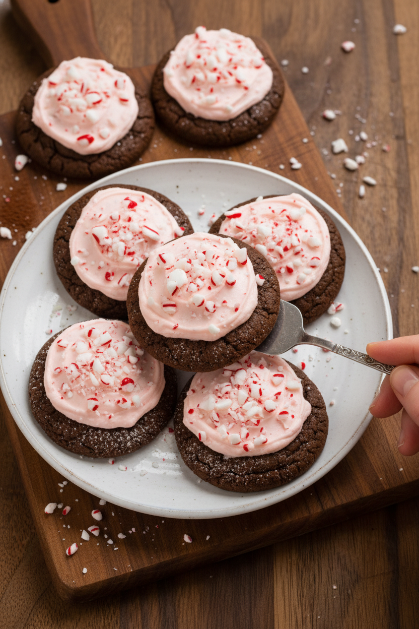 Peppermint Mocha Chocolate Crinkle Cookies