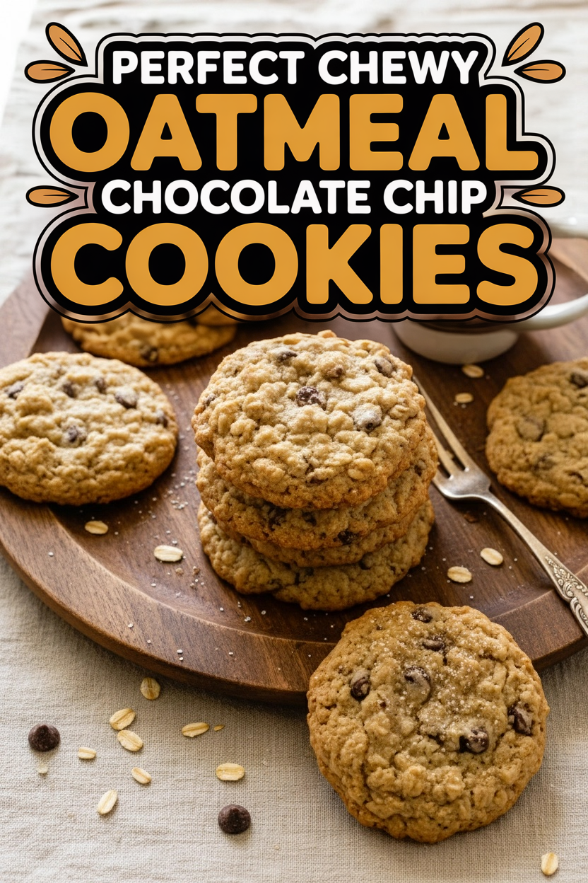 Perfect Chewy Oatmeal Chocolate Chip Cookies