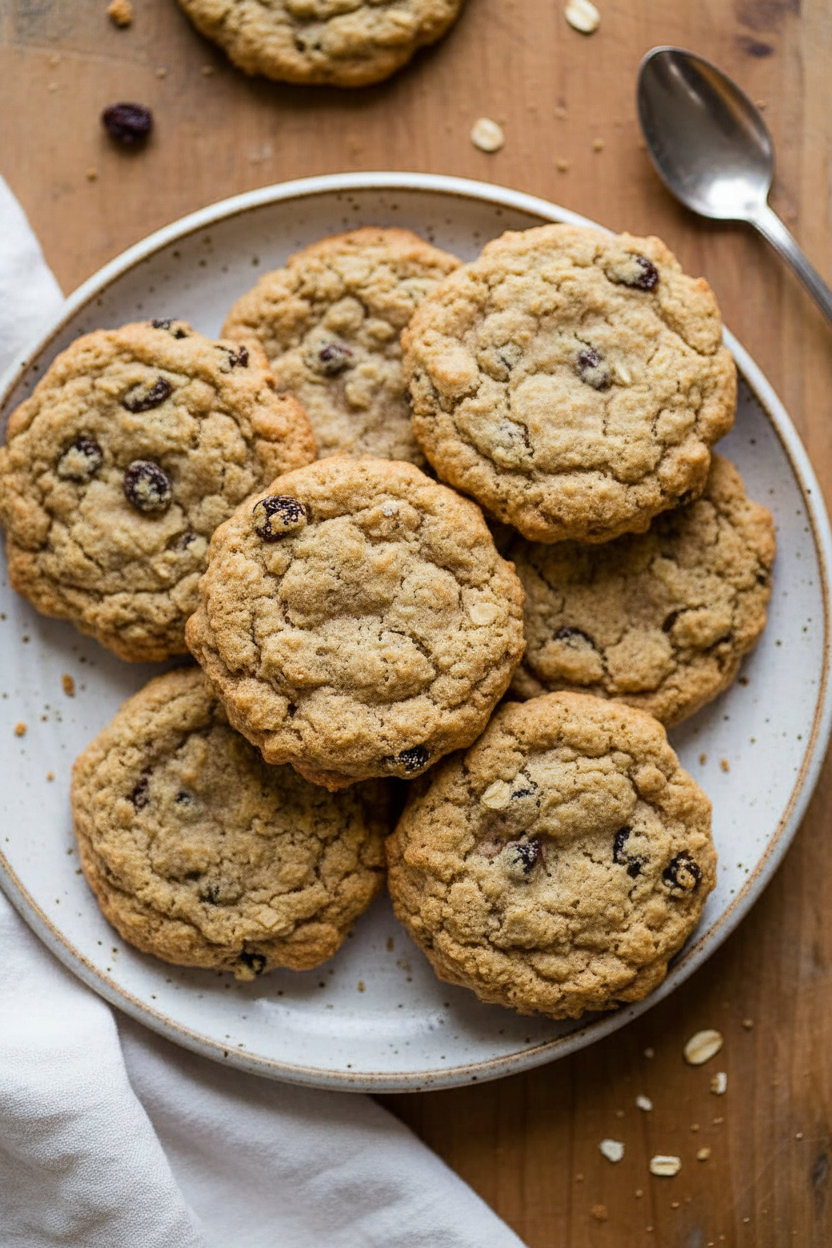 Perfectly Chewy Oatmeal Raisin Cookies