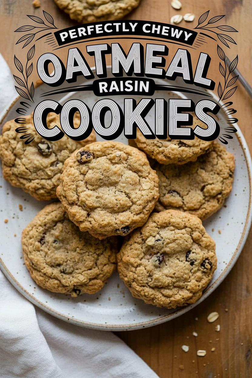 Perfectly Chewy Oatmeal Raisin Cookies