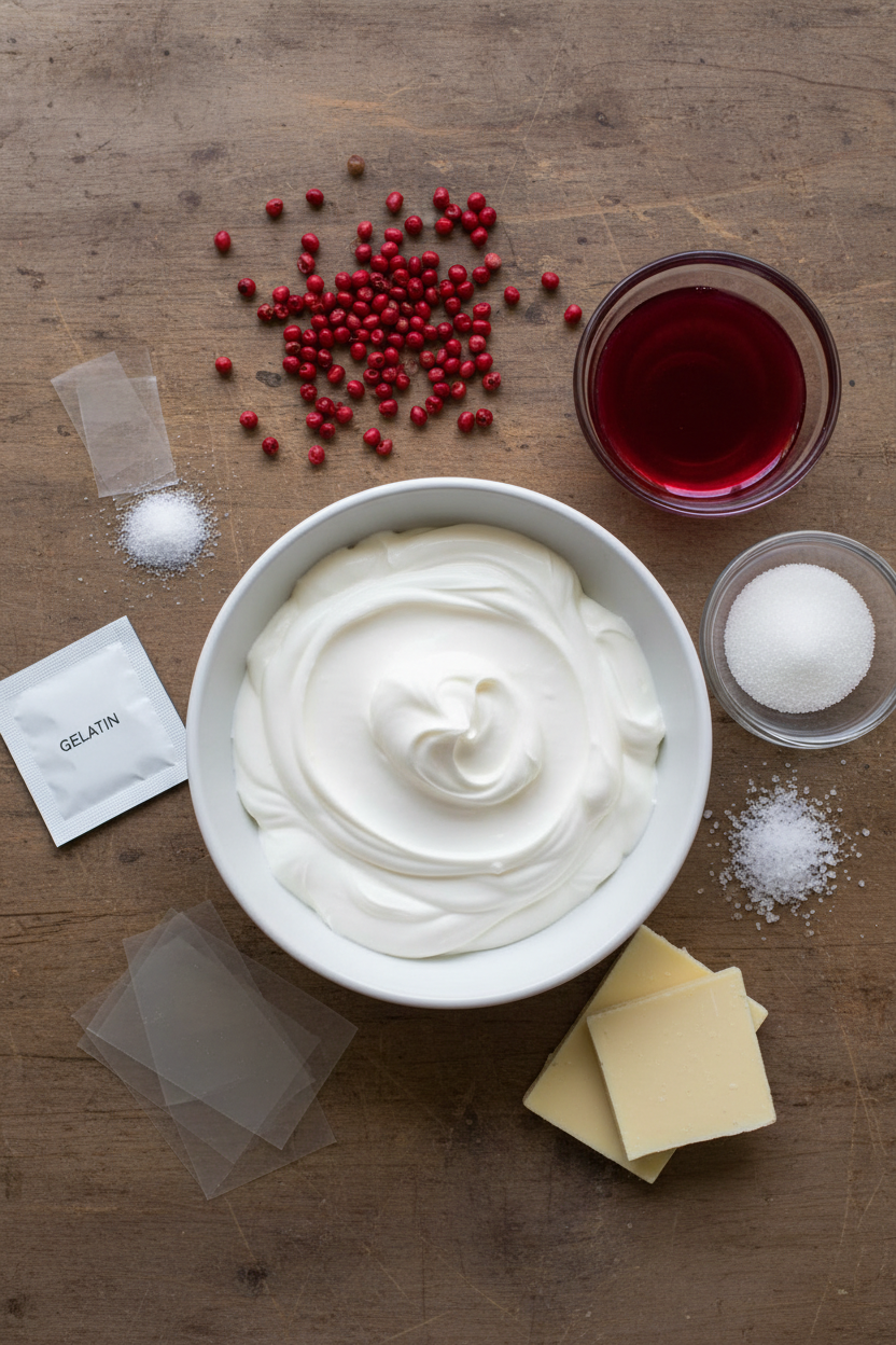 Pink Peppercorn Pomegranate Cream Dessert