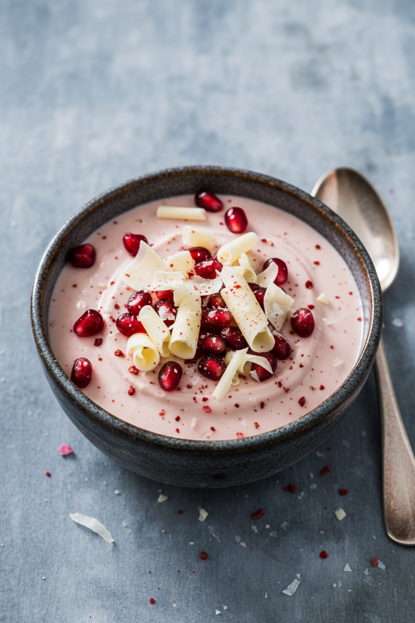 Pink Peppercorn Pomegranate Cream Dessert