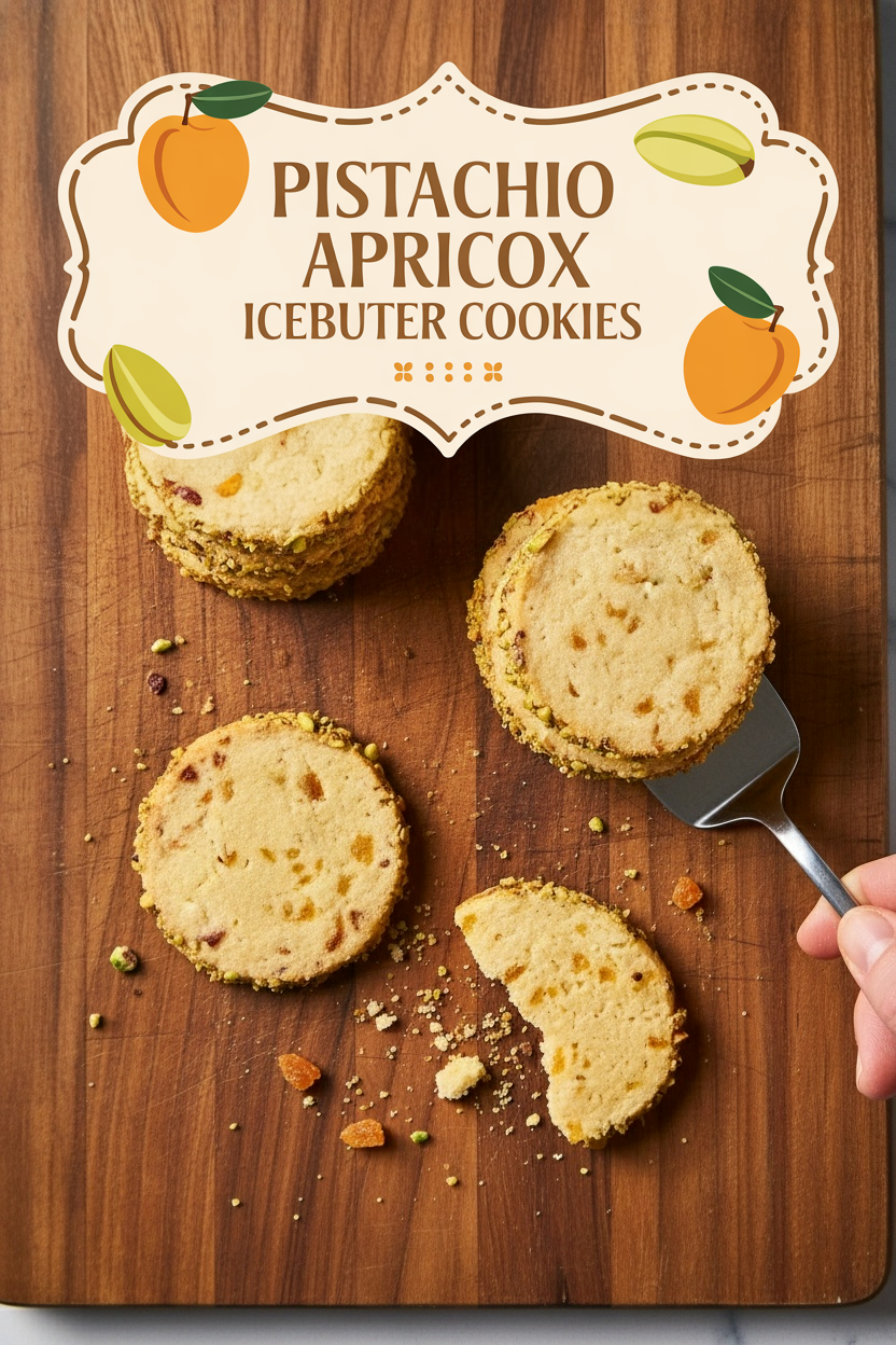 Pistachio Apricot Icebox Butter Cookies