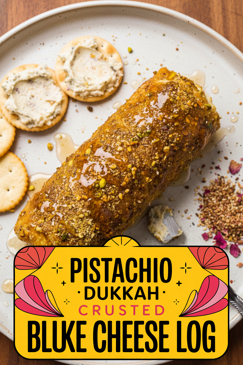 Pistachio Dukkah Crusted Blue Cheese Log
