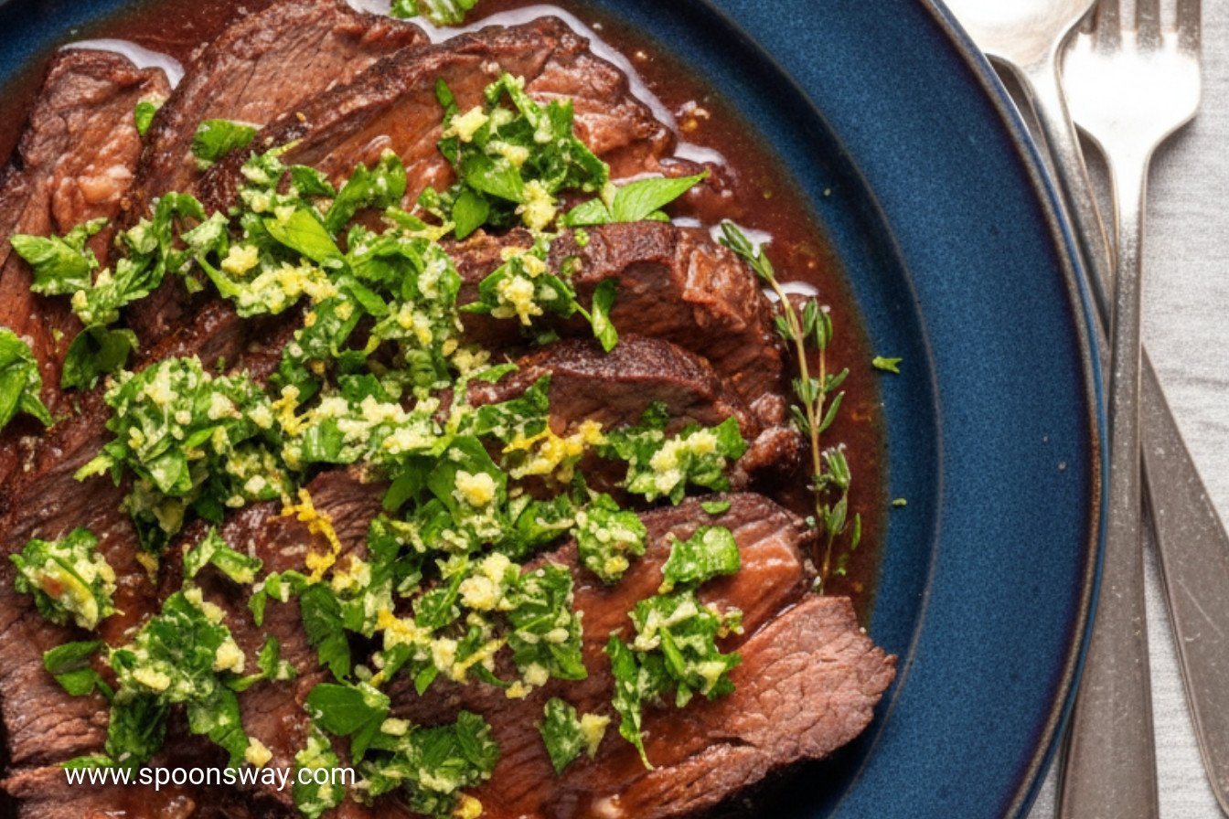 Red Wine Braised Beef with Horseradish Gremolata