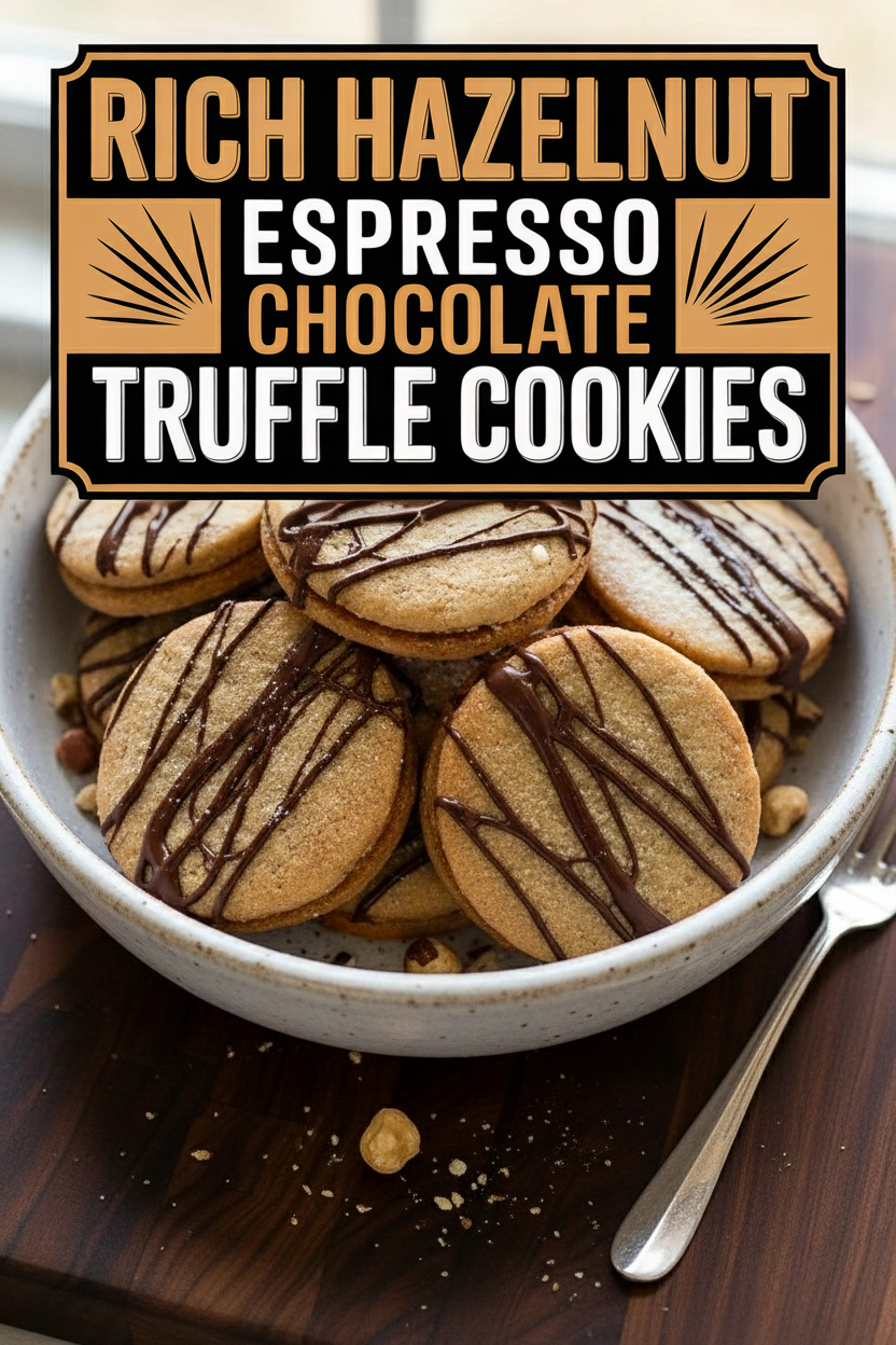Rich Hazelnut Espresso Chocolate Truffle Cookies
