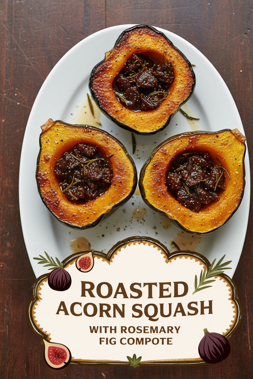 Roasted Acorn Squash with Rosemary Fig Compote