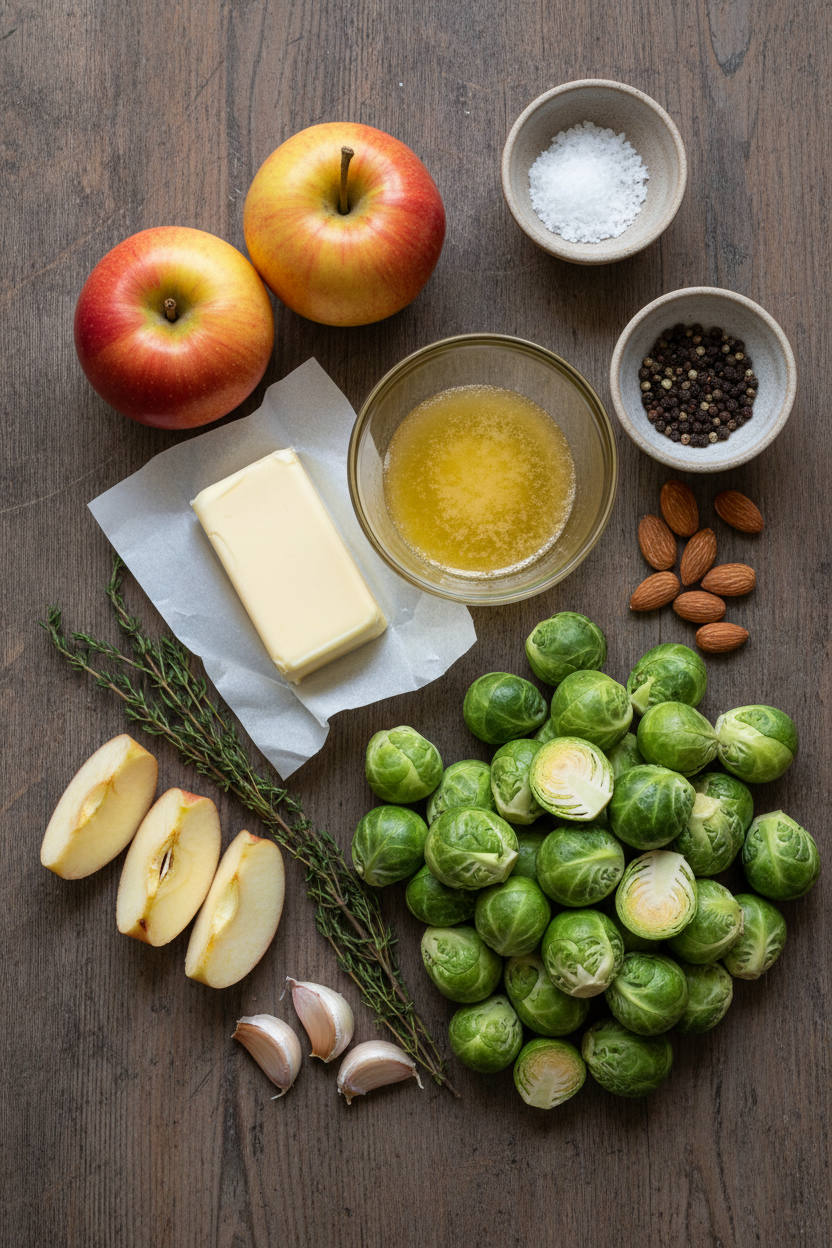 Roasted Brussels Sprouts with Apples and Toasted Almonds
