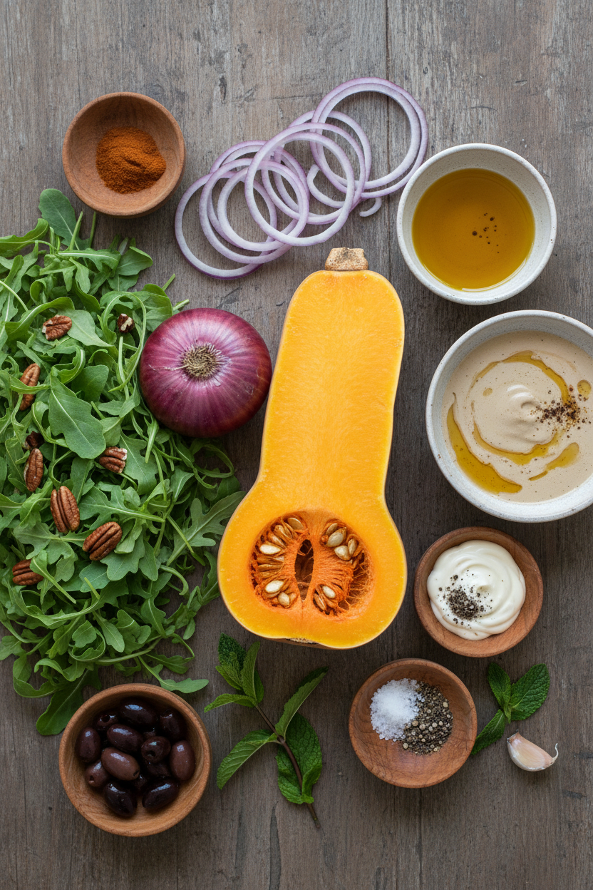 Roasted Butternut Squash with Creamy Tahini Salad
