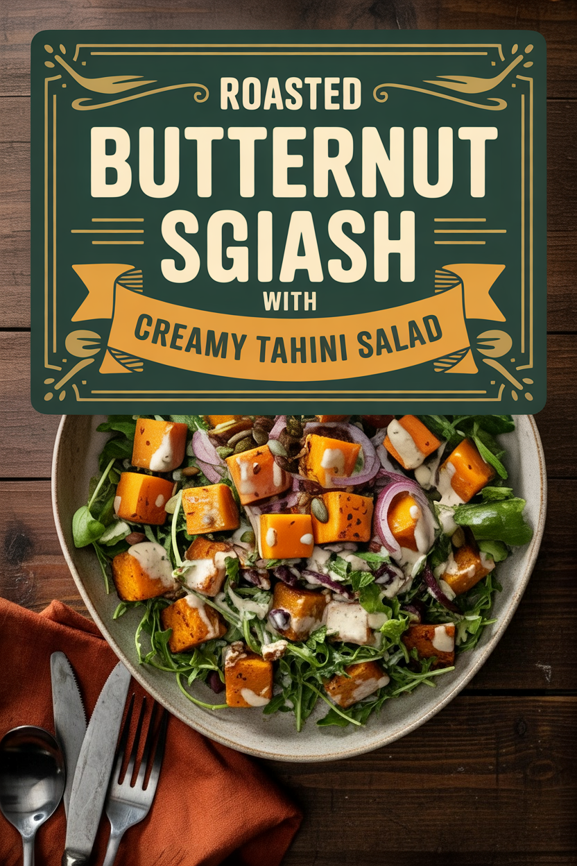 Roasted Butternut Squash with Creamy Tahini Salad