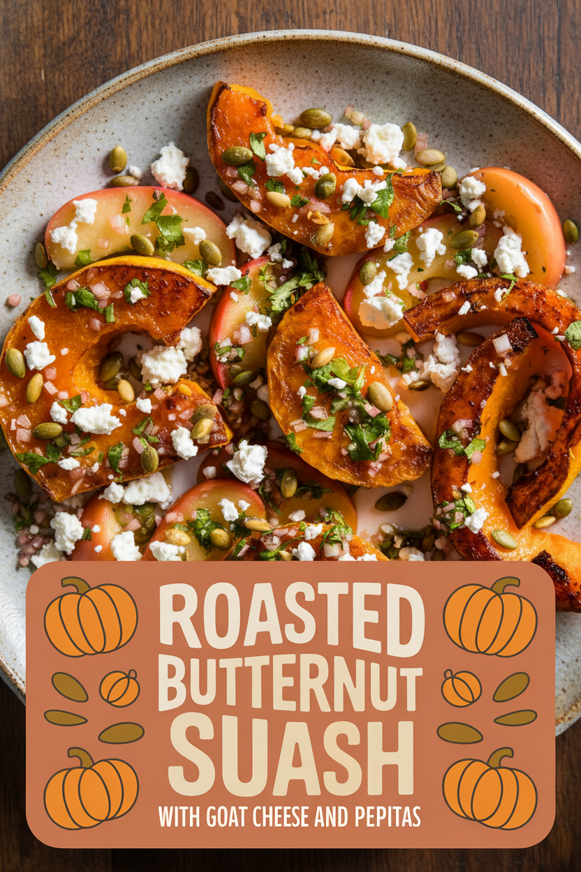 Roasted Butternut Squash with Goat Cheese and Pepitas