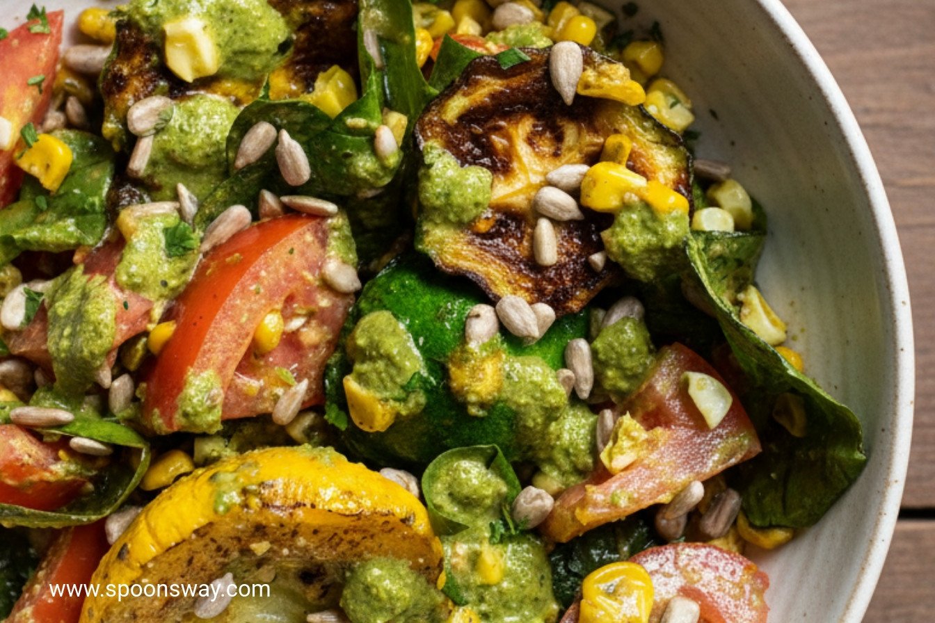 Roasted Pattypan Squash and Sweet Corn Salad