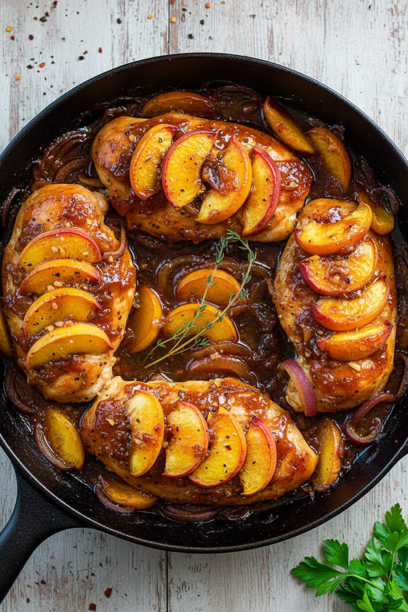 Roasted Peach Chicken Recipe for Dinner