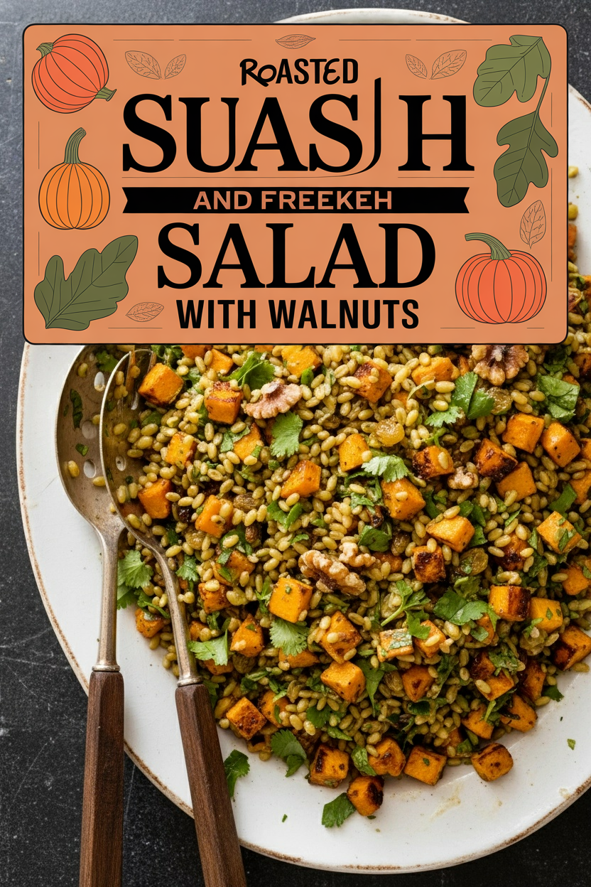 Roasted Squash and Freekeh Salad with Walnuts