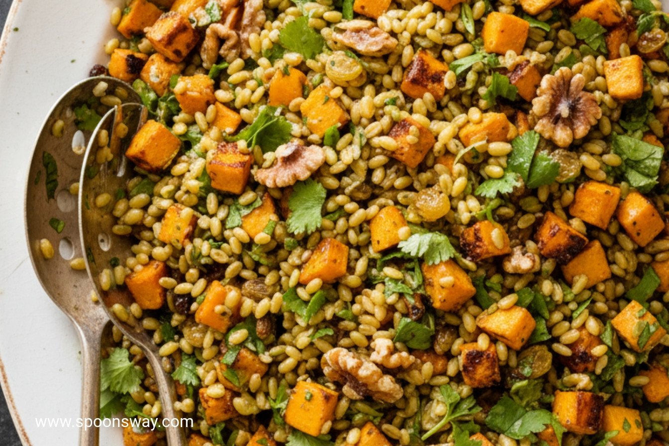 Roasted Squash and Freekeh Salad with Walnuts