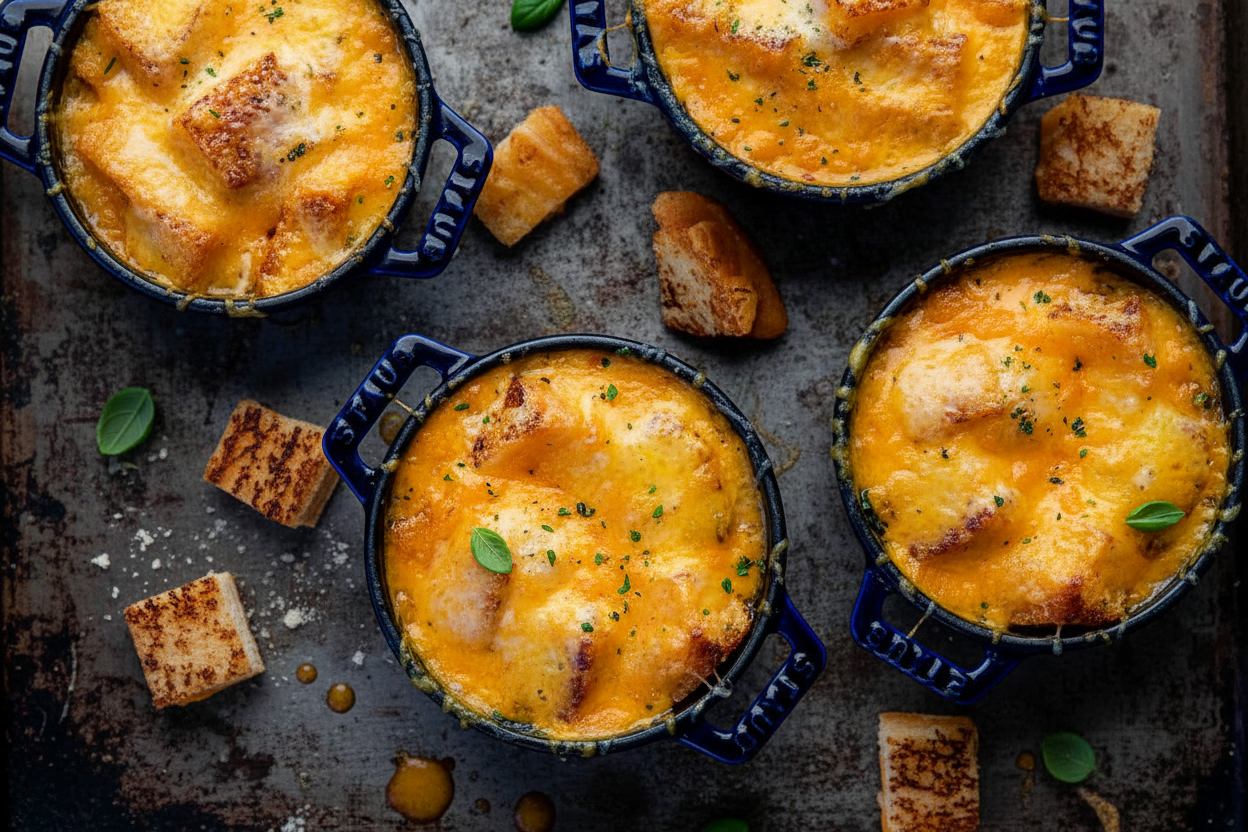 Roasted Tomato Soup with Grilled Cheese Croutons