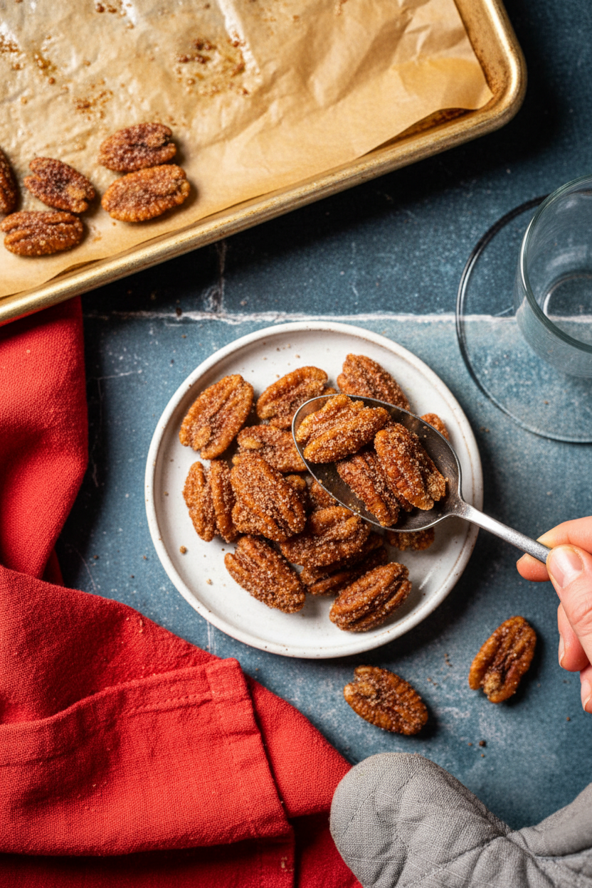 Rum Glazed Spiced Pecans