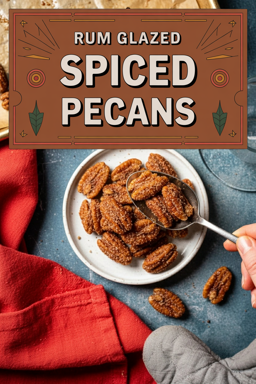 Rum Glazed Spiced Pecans