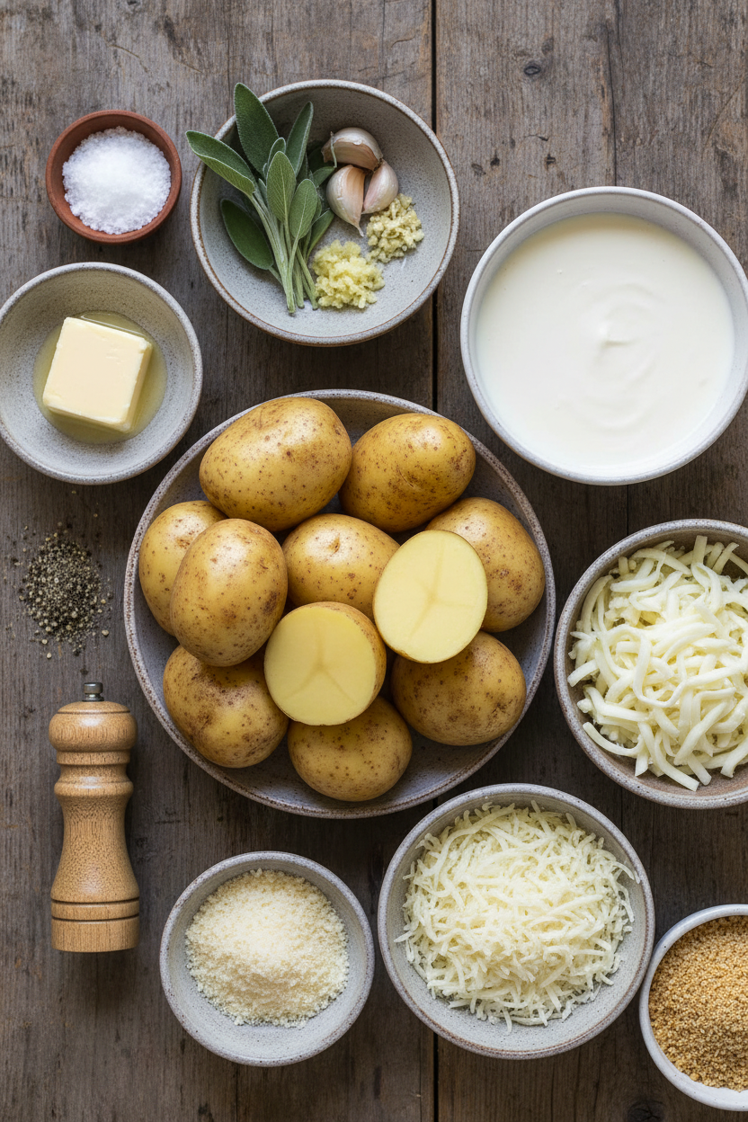 Sage Brown Butter Parmesan Potato Bake