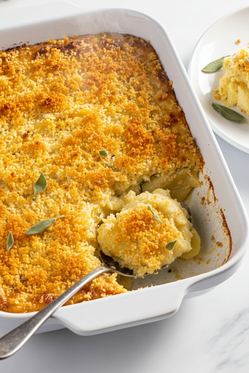 Sage Brown Butter Parmesan Potato Bake