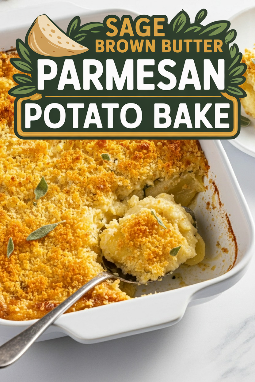 Sage Brown Butter Parmesan Potato Bake