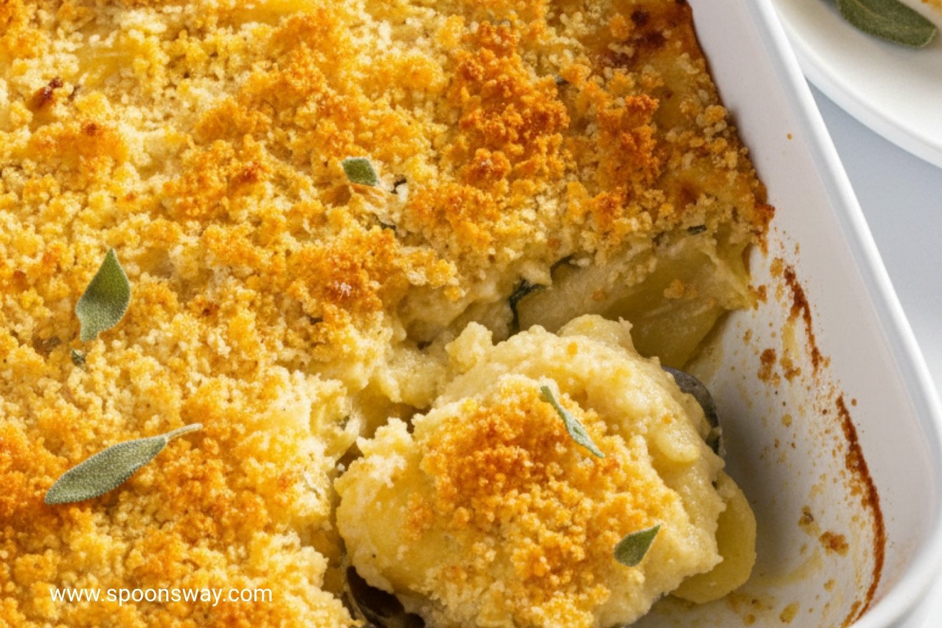 Sage Brown Butter Parmesan Potato Bake