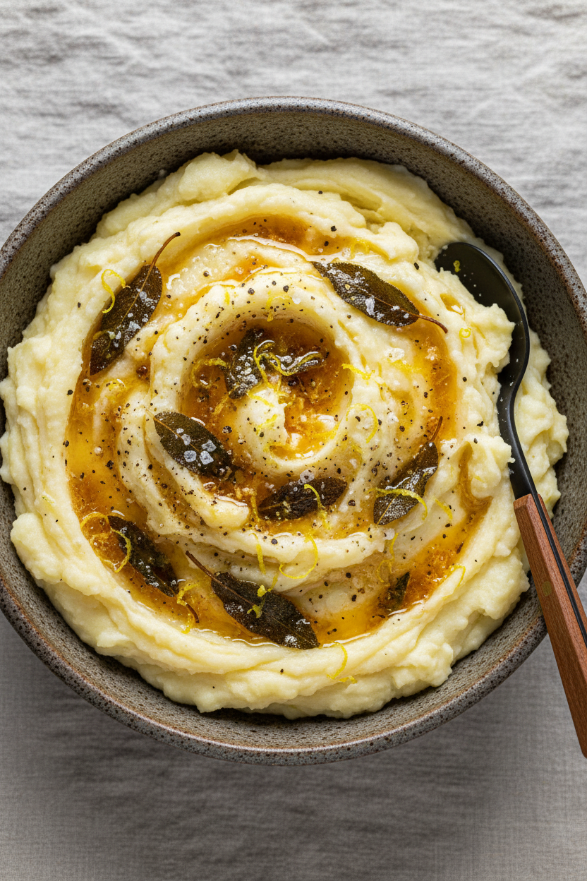 Sage Lemon Brown Butter Mashed Potatoes