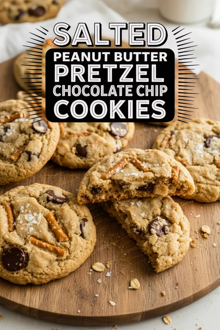 Salted Peanut Butter Pretzel Chocolate Chip Cookies - spoonsway.com
