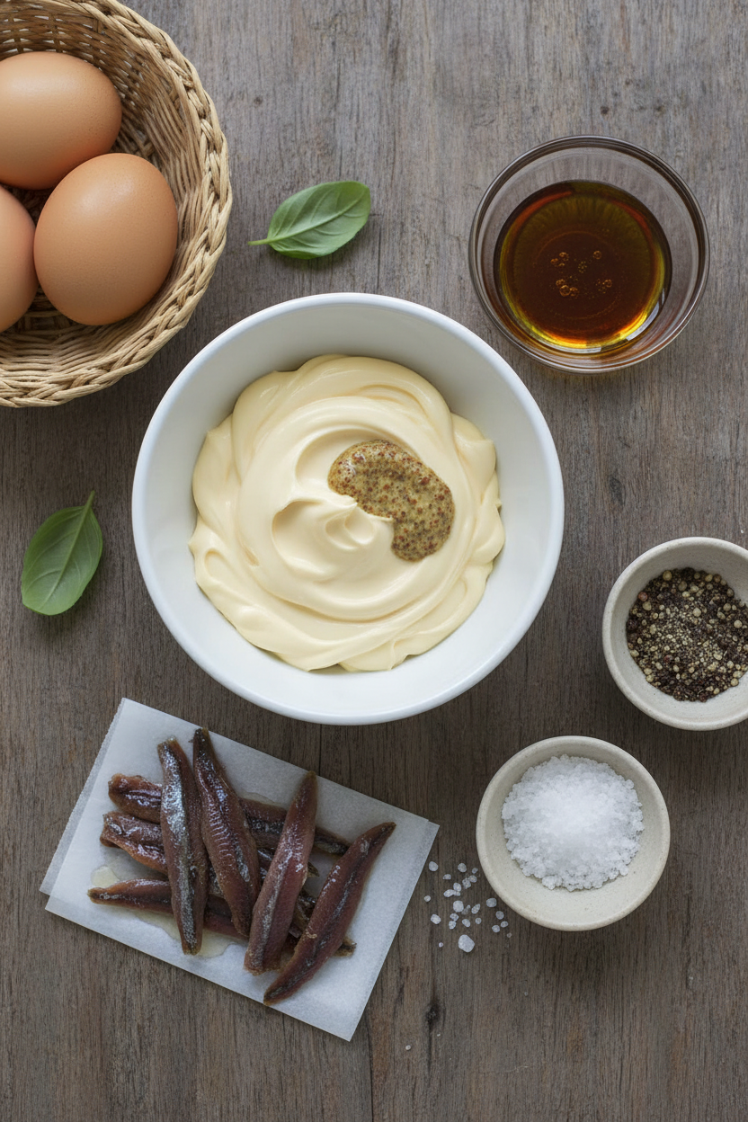 Savory Anchovy Basil Stuffed Eggs