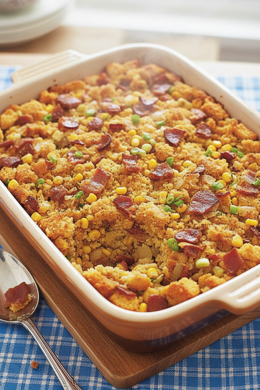 Savory Cornbread and Bacon Dressing
