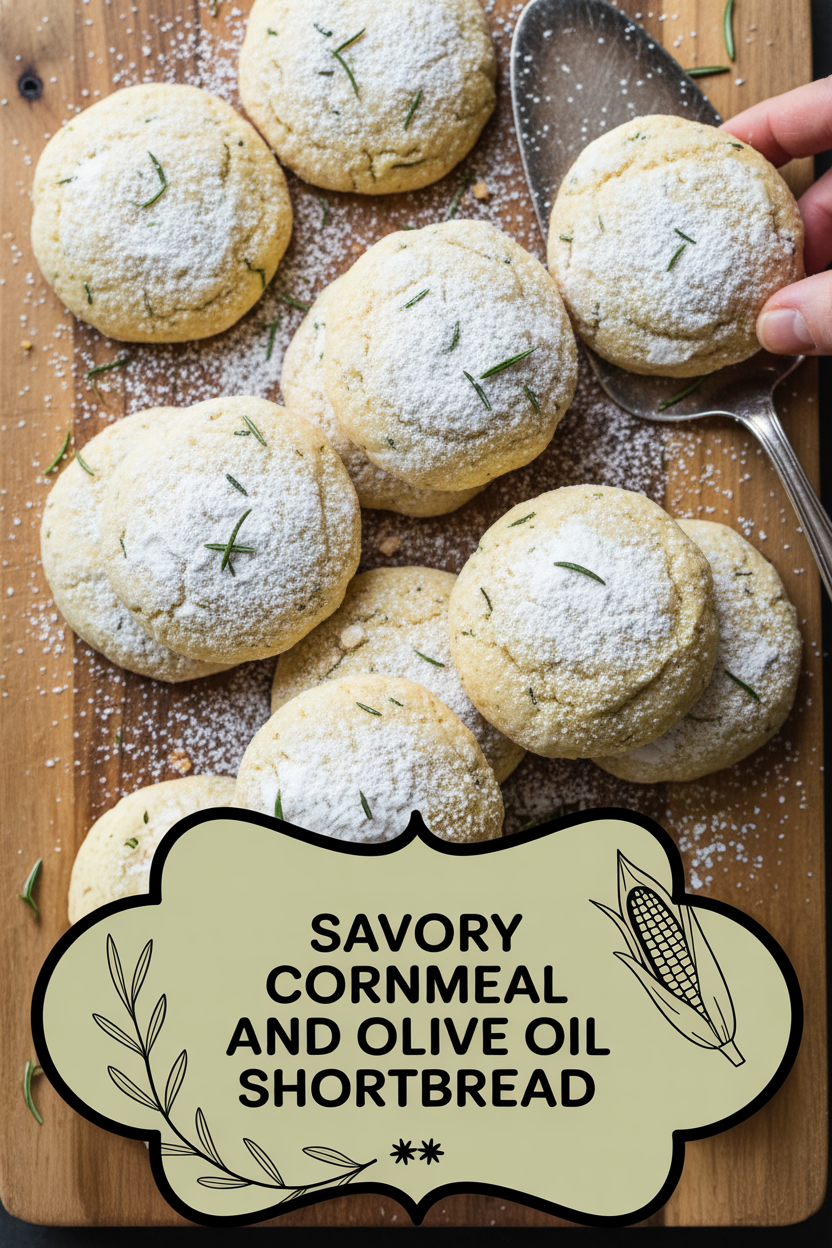 Savory Cornmeal and Olive Oil Shortbread