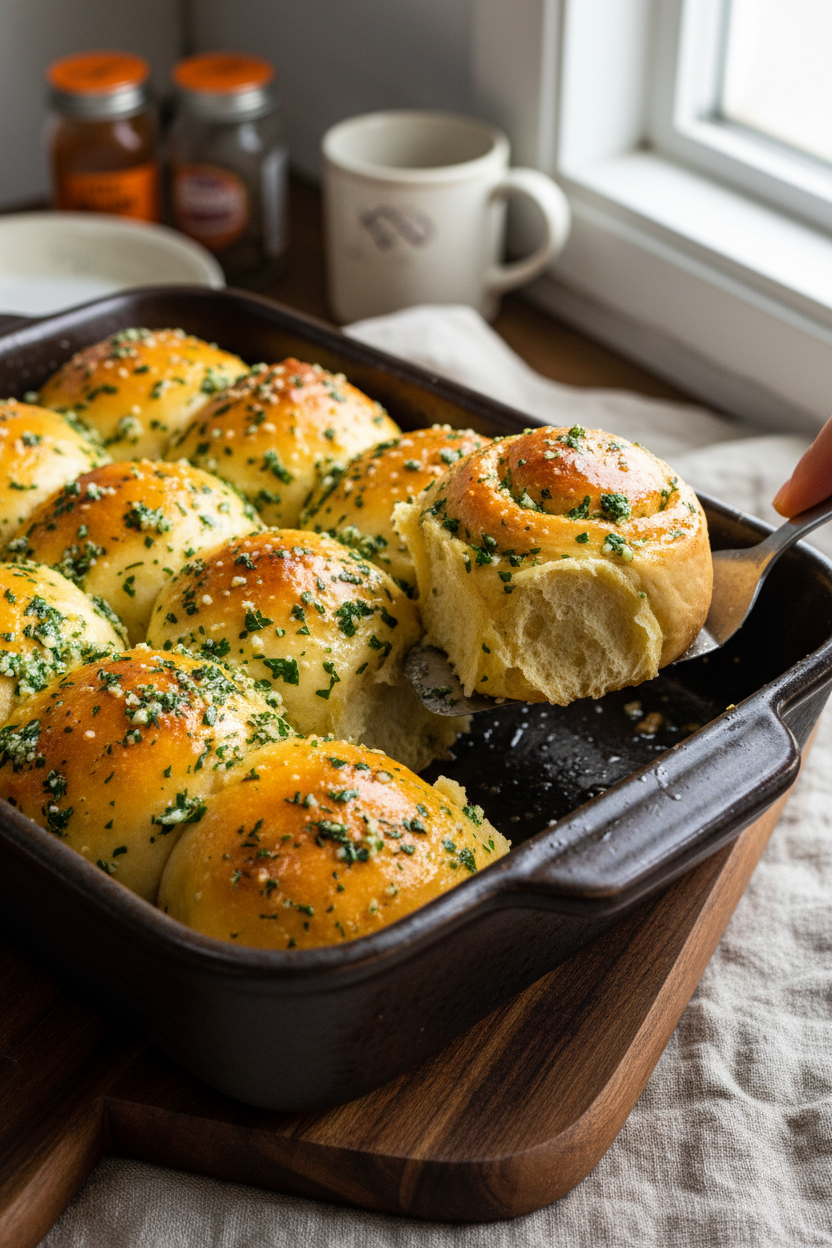 Savory Garlic Herb Butter Swirl Rolls