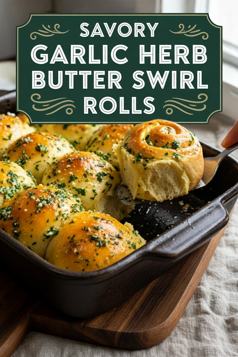 Savory Garlic Herb Butter Swirl Rolls