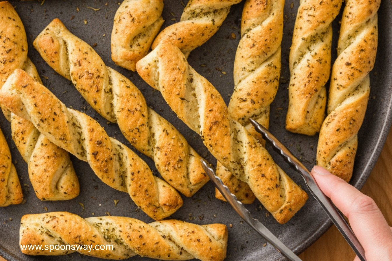 Savory Garlic Herb Twisted Breadsticks