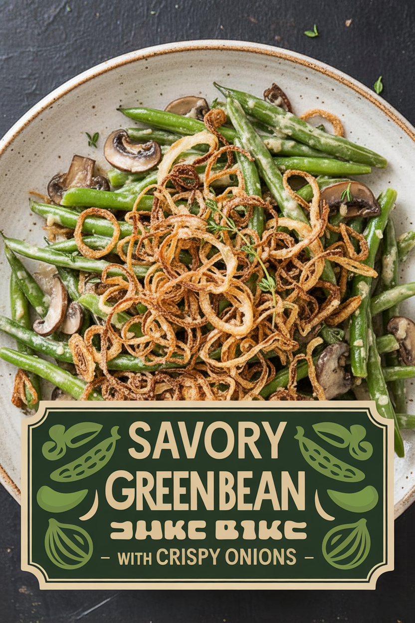 Savory Green Bean Bake with Crispy Onions