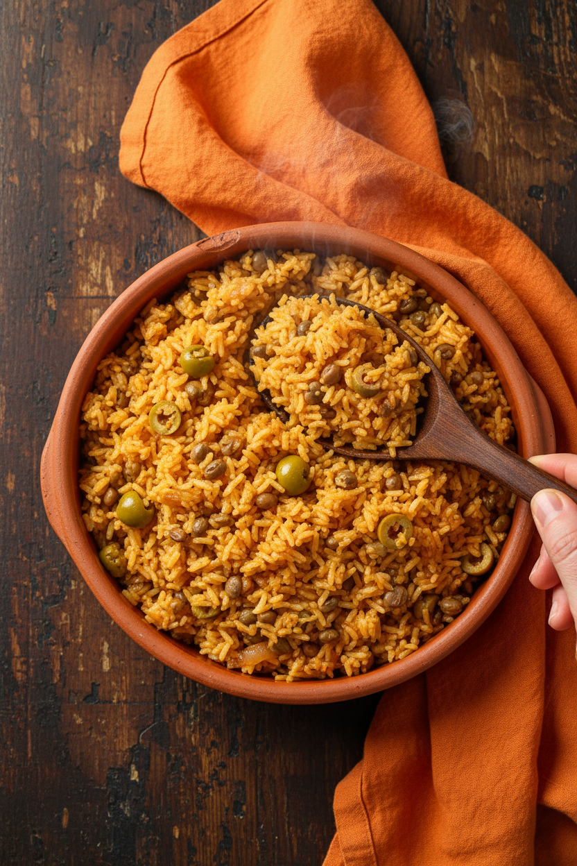 Savory Puerto Rican Rice and Pigeon Peas