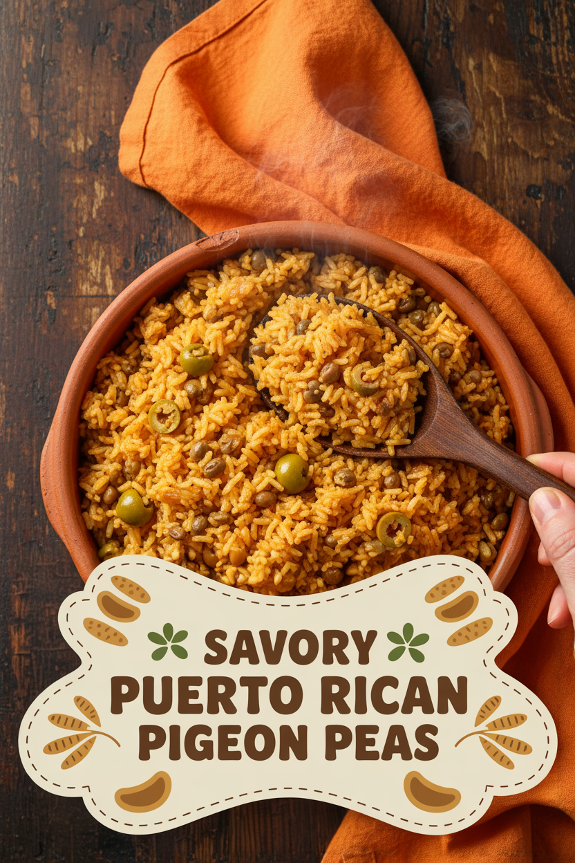 Savory Puerto Rican Rice and Pigeon Peas