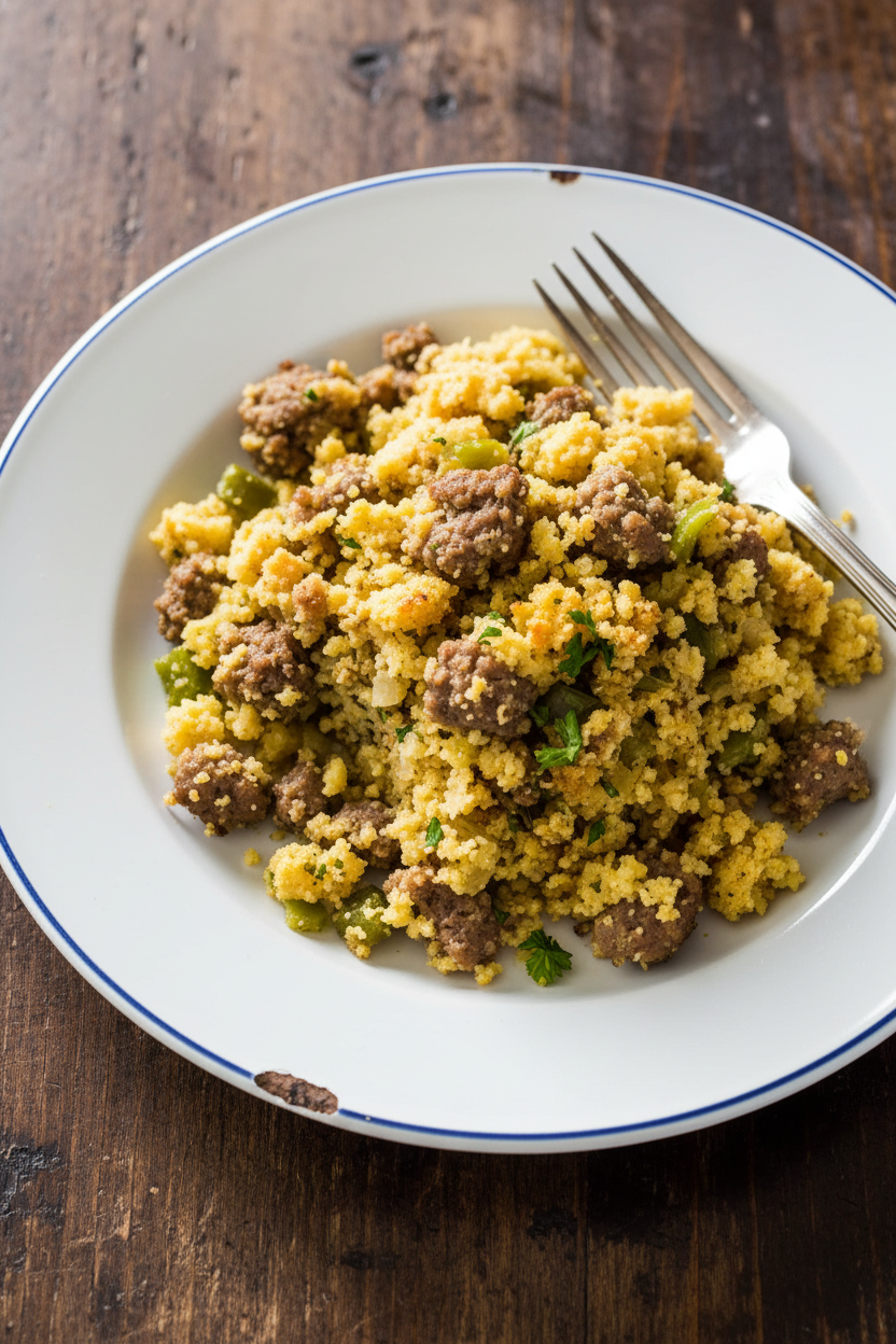Savory Sausage and Herb Cornbread Stuffing
