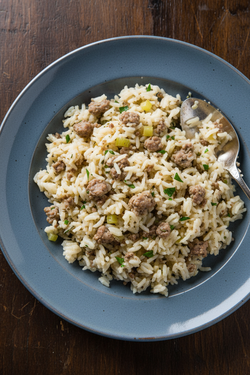 Savory Sausage and Rice Bake