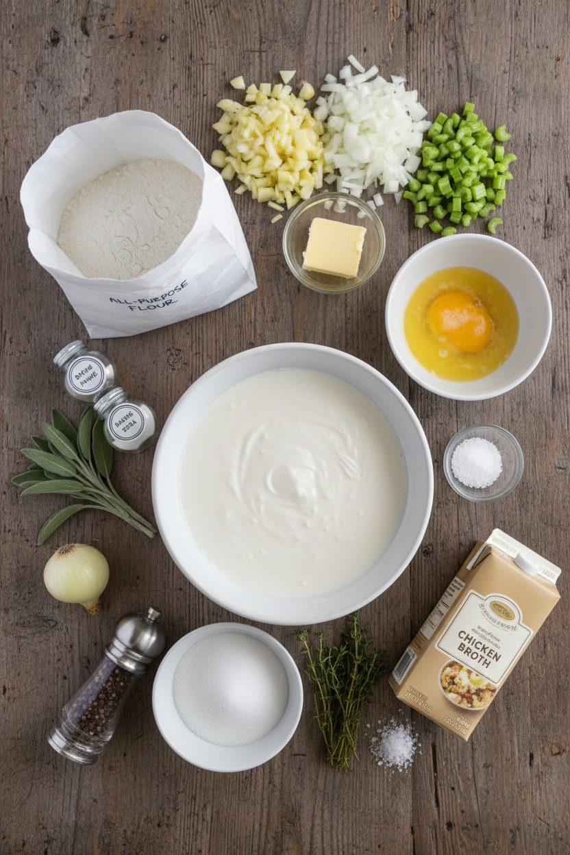 Savory Southern Biscuit and Herb Dressing