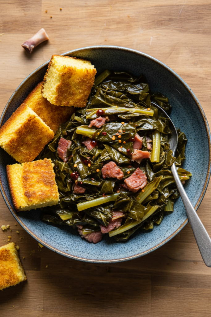 Savory Southern Collards with Smoky Pork - spoonsway.com