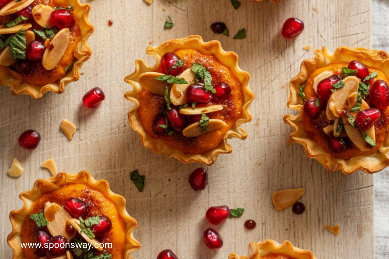 Savory Squash Tartlets with Pomegranate and Mint