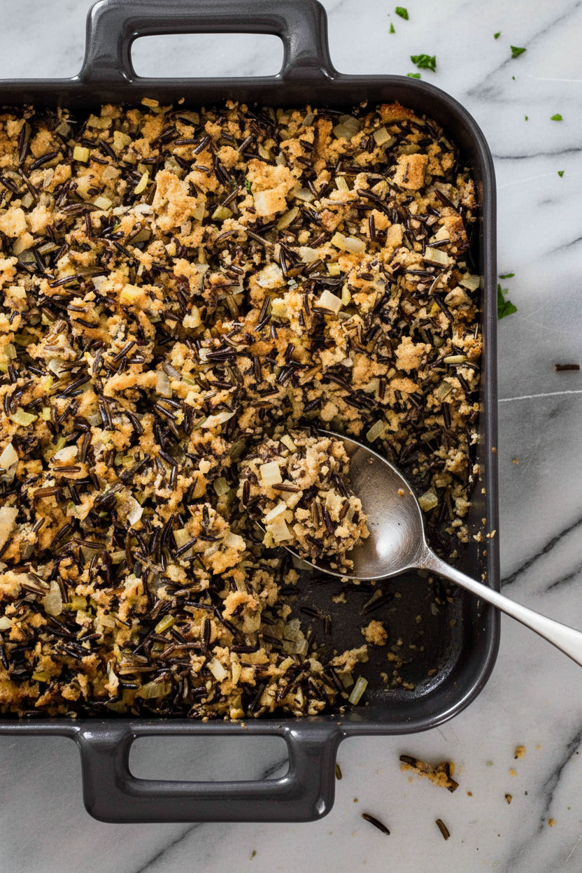 Savory Wild Rice and Mushroom Dressing