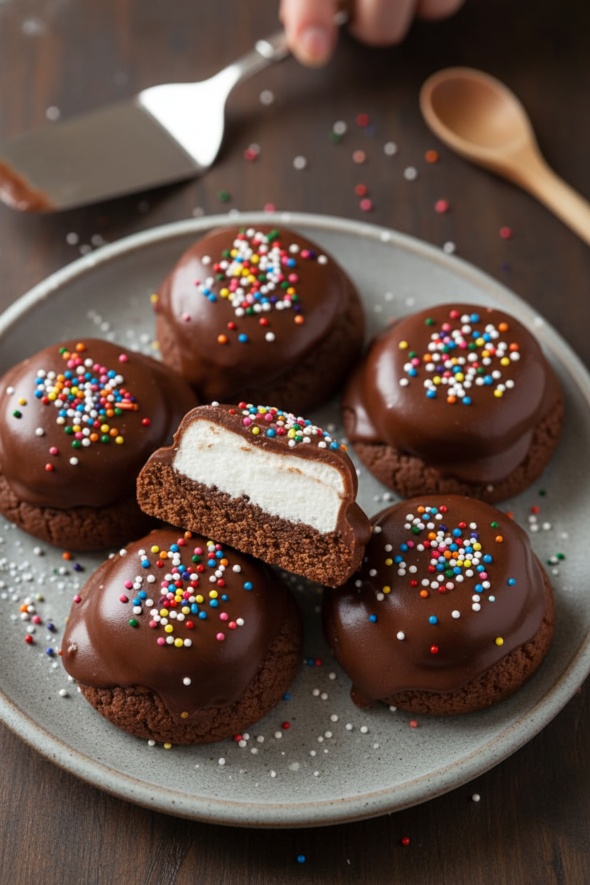 Secret Stuffed Chocolate Cookie Delights